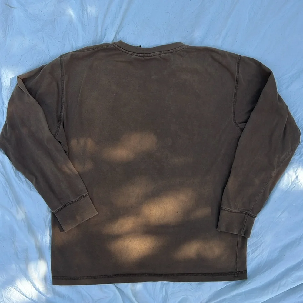John Deere Men's Brown Henley Long Sleeve Tee - Picture 4 of 5